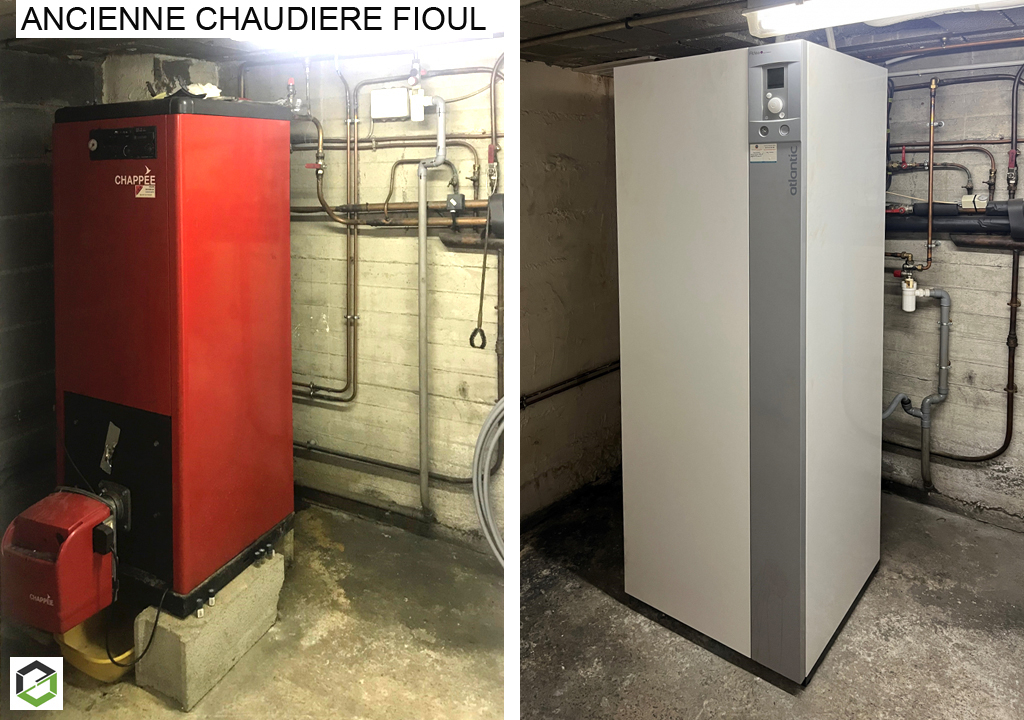 Installation d'une pompe à chaleur air/eau ATLANTIC avec aides CEE et Ma Prime Rénov