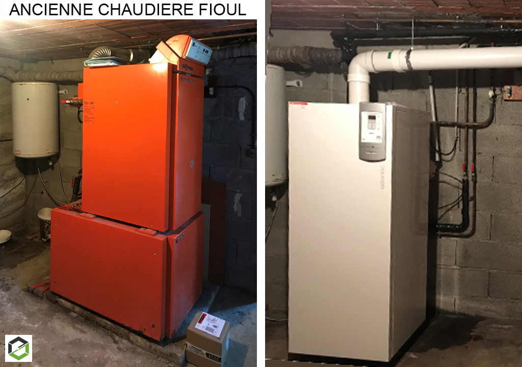 Consultez la chantier : installation d'une chaudière à gaz de ville atlantic