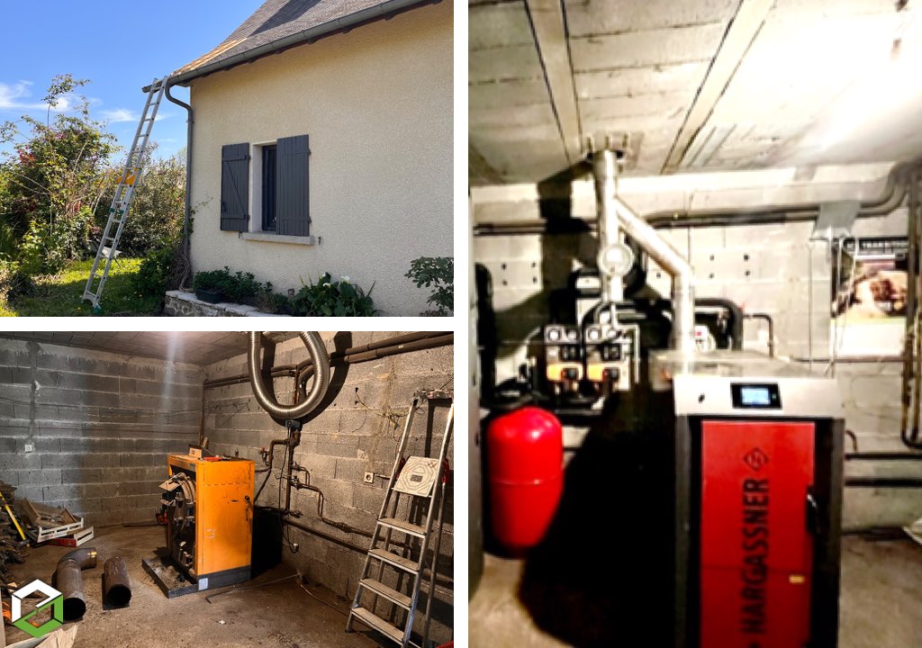 Installation d'une chaudière à bois bûches HARGASSNER SMART HV par un artisan certifié RGE QualiBois