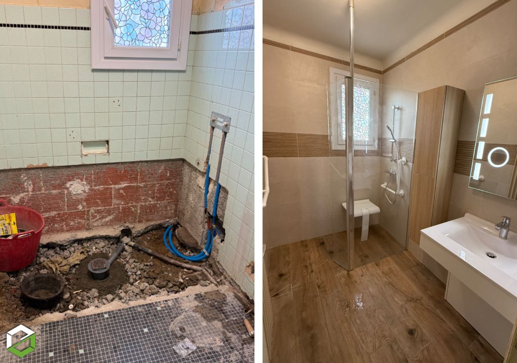 Rénovation de salle de bain PMR sur mesure