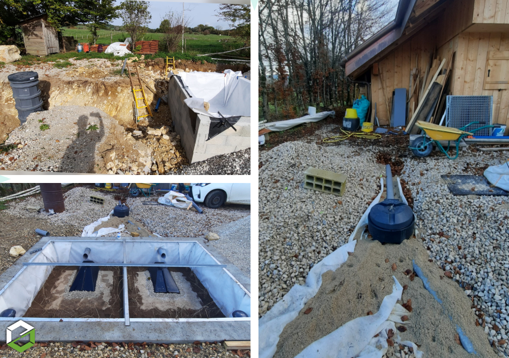 Consultez la chantier : chantier d’assainissement en autoconstruction aquatiris pour habitation individuelle