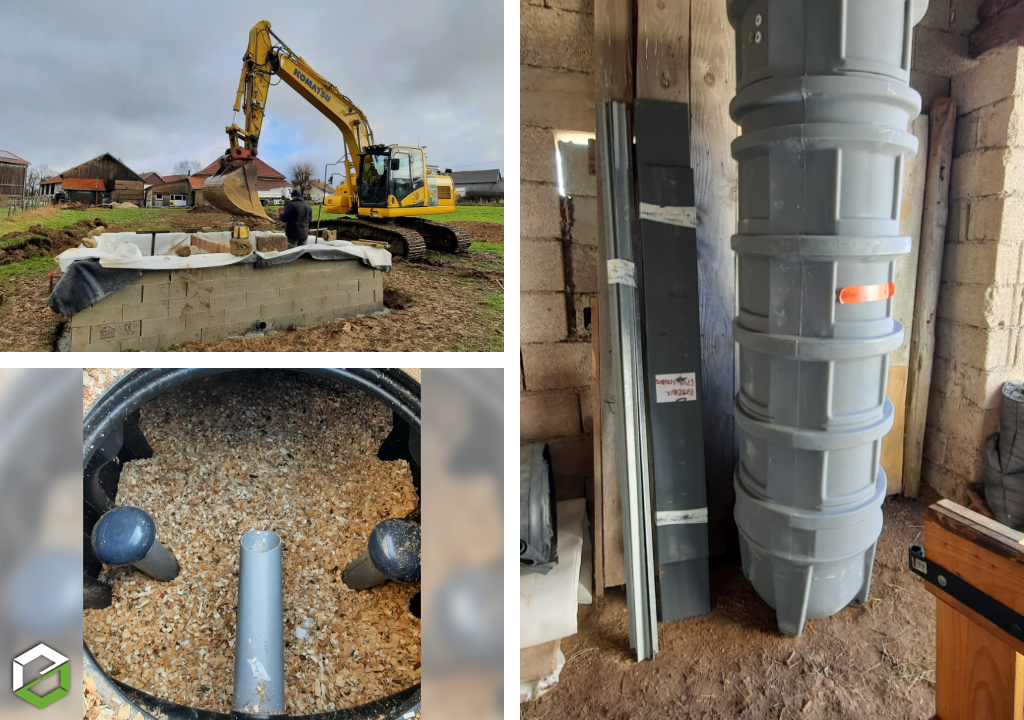 Consultez la chantier : chantier d’assainissement non collectif (anc) en autoconstruction pour effluents de fromagerie dans le doubs