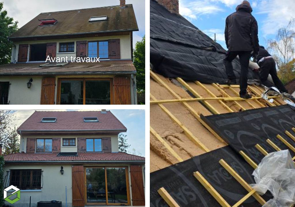 Consultez la chantier : sarking - réfection complète de la couverture en tuile mécanique type pv10 flammé, y compris isolation en rampant de toiture éligibles aux aides fiscales.