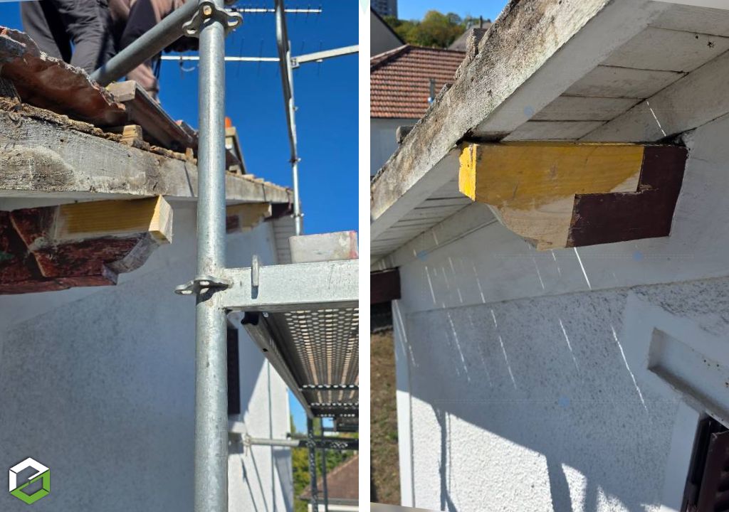 Consultez la chantier : réfection des quatre rives, sur toiture tuile mécanique type h14 vieilli masse