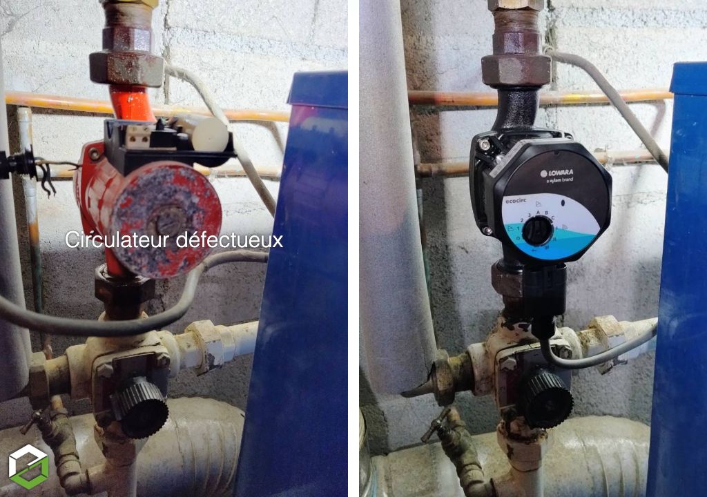 remplacement circulateur sur chaudière fioul