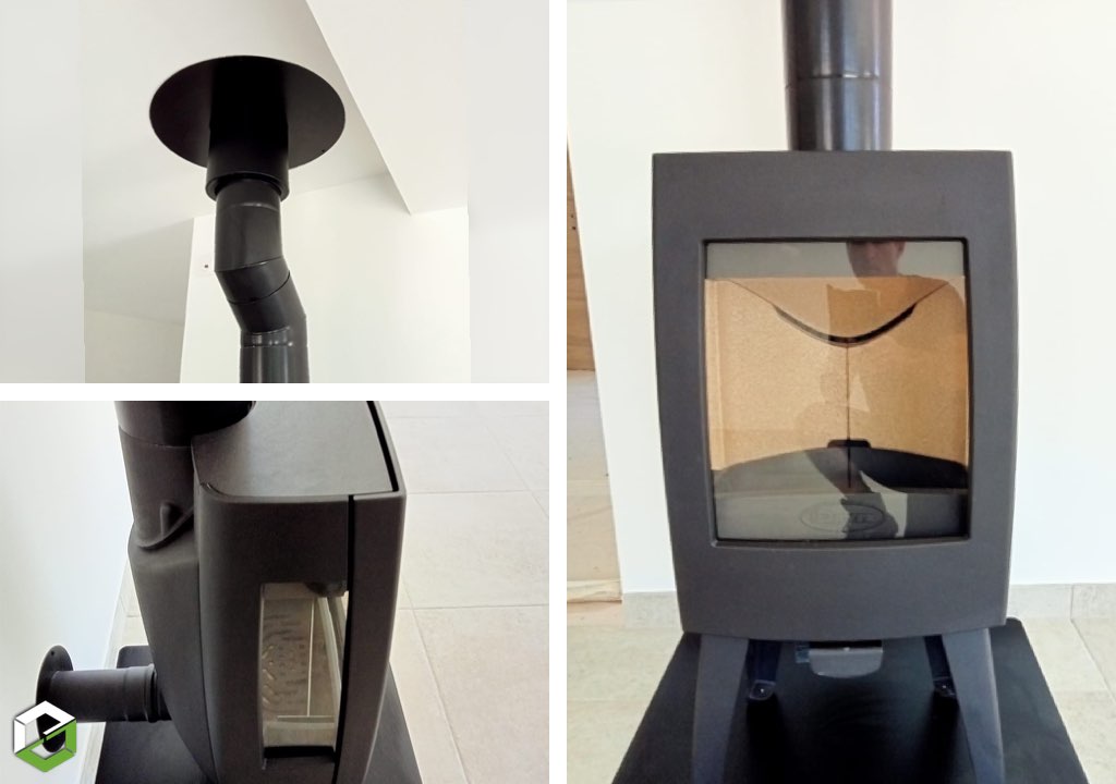 Consultez la chantier : installation d'un poêle à bois dovre sense 103 - rge qualibois