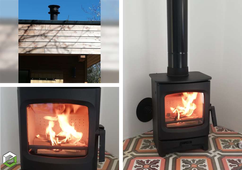 Consultez la chantier : installation d'un petit poêle à bois charnwood - entreprise rge qualibois