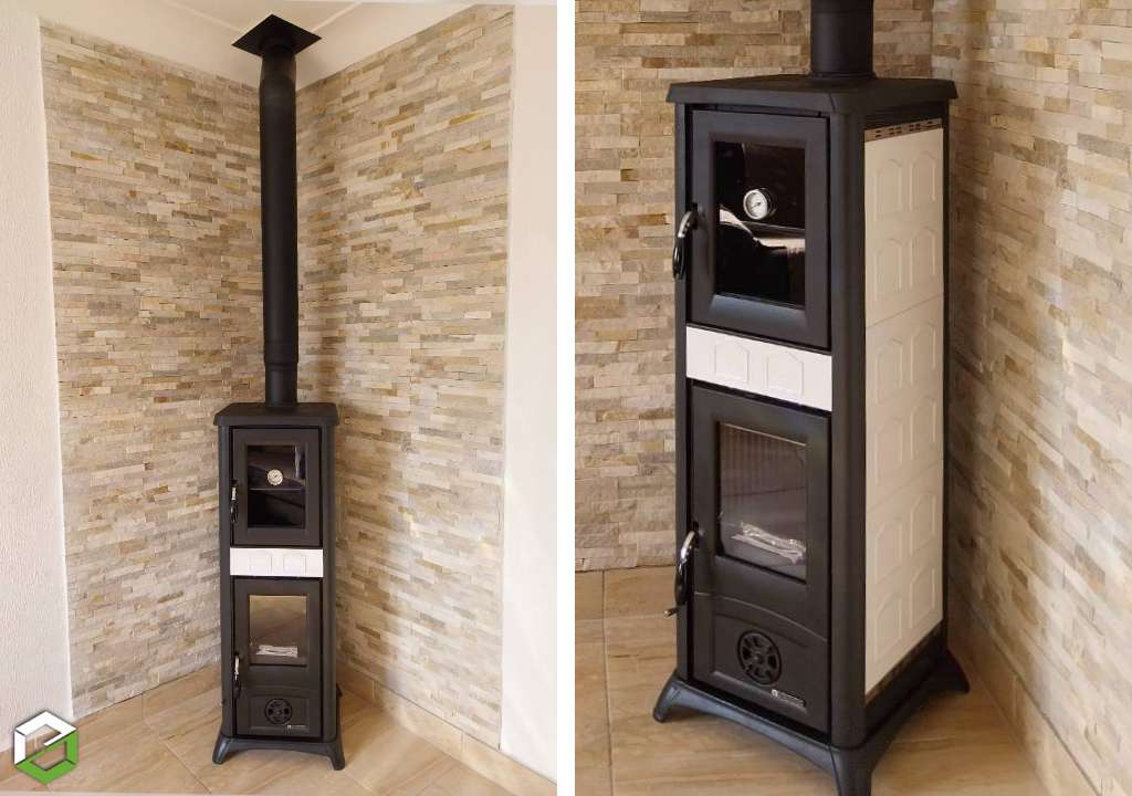 Consultez la chantier : installation d'un poêle à bois avec four de cuisson nordica extraflame - entreprise rge qualibois