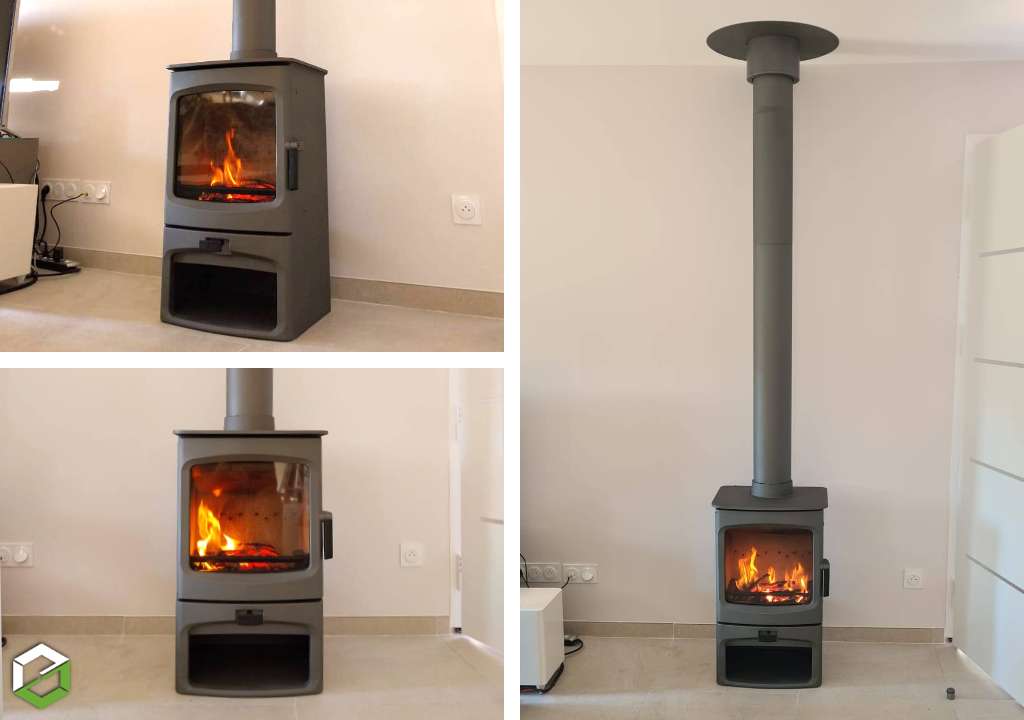 Consultez la chantier : installation d'un poêle à bois bûches charnwood - entreprise rge qualibois