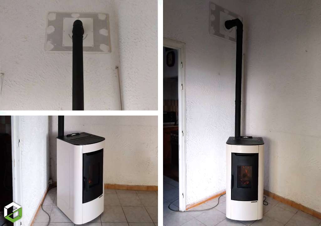 Consultez la chantier : installation d'un poêle à granulés de bois de marque nordica extraflame - installateur rge qualibois 
