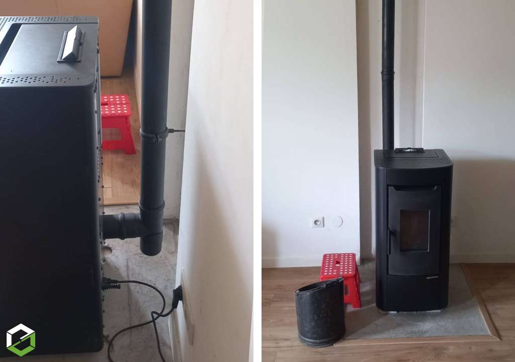 installation d'un poêle à granulés nordica extraflame - entreprise rge qualibois