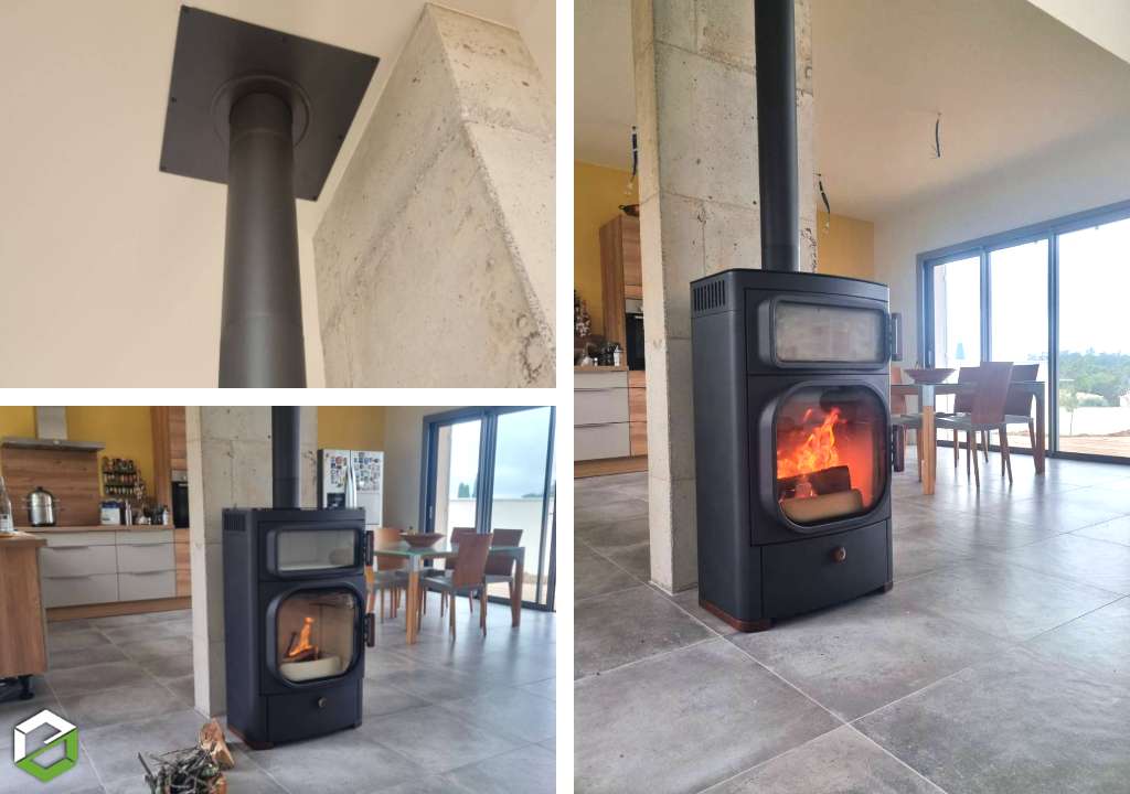 Consultez la chantier : installation d'un poêle à bois avec four de cuisson - entreprise rge qualibois