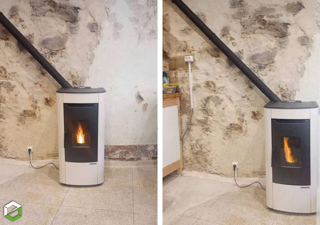 installation d'un poêle à granulés de bois nordica extraflame - entreprise rge qualibois