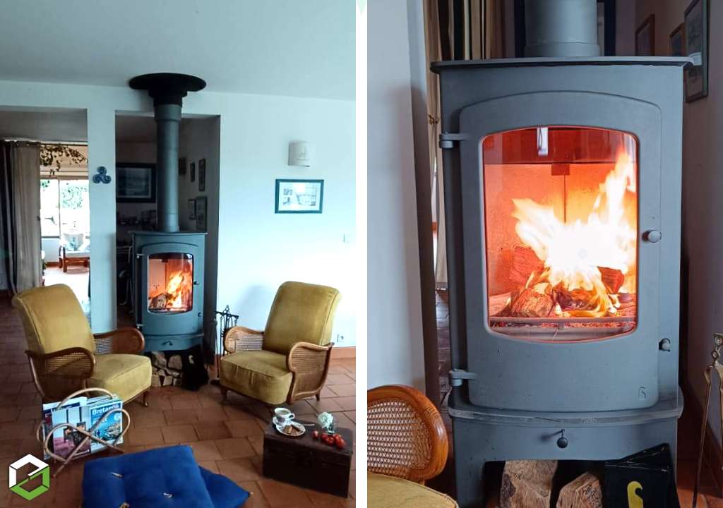 Consultez la chantier : installation d'un poêle à bois bûches charnwood - entreprise qualibois rge