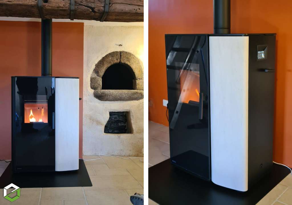 Installation d'un poêle mixte (bois bûches et granulés) - Entreprise Qualibois RGE