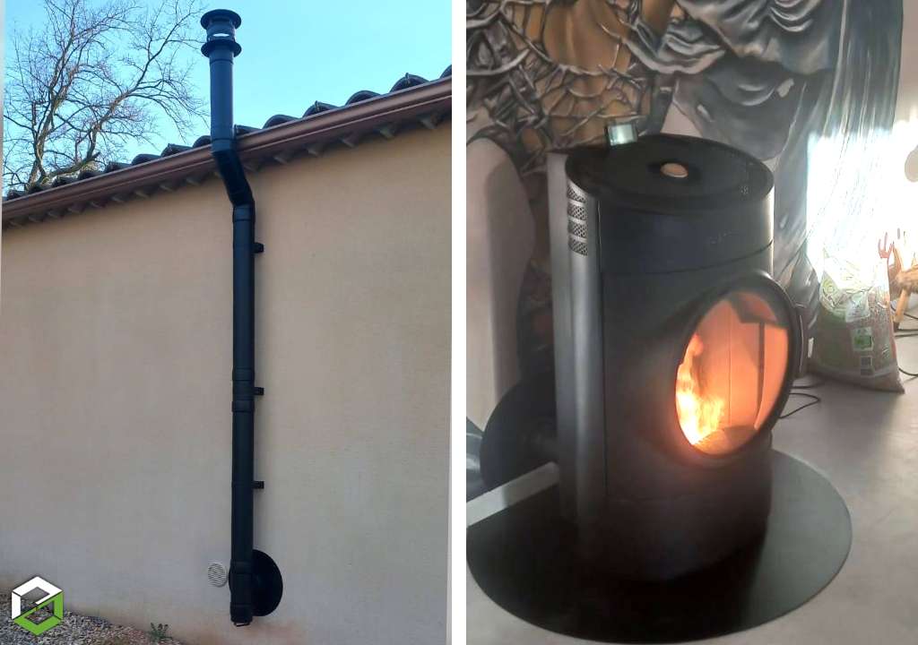 Installation d'un poêle à granulés Austroflamm Clou Pellet 2.0 - Entreprise Qualibois RGE