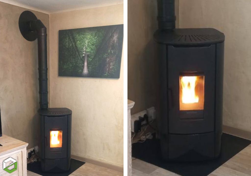 installation d'un poêle à granulés / pellets nordica extraflame - entreprise rge qualibois