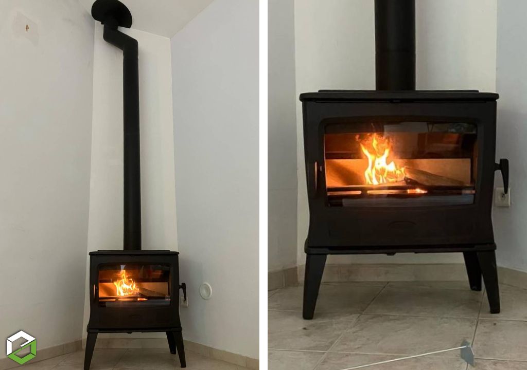 Consultez la chantier : remise aux normes d'un conduit de fumées et installation d'un poêle à bois bûches dovre - entreprise qualibois rge