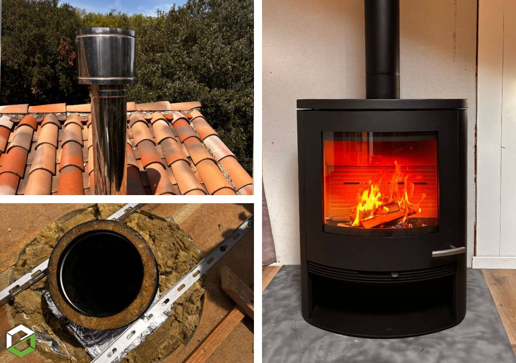 Consultez la chantier : installation d'un poêle à bois bûches termatech d'une puissance de 7.5 kw 