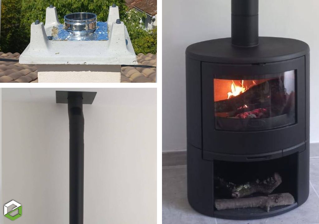 Consultez la chantier : ​pose d’un poêle à bois dovre modèle bow en fonte noire de 9kw - entreprise rge qualibois 