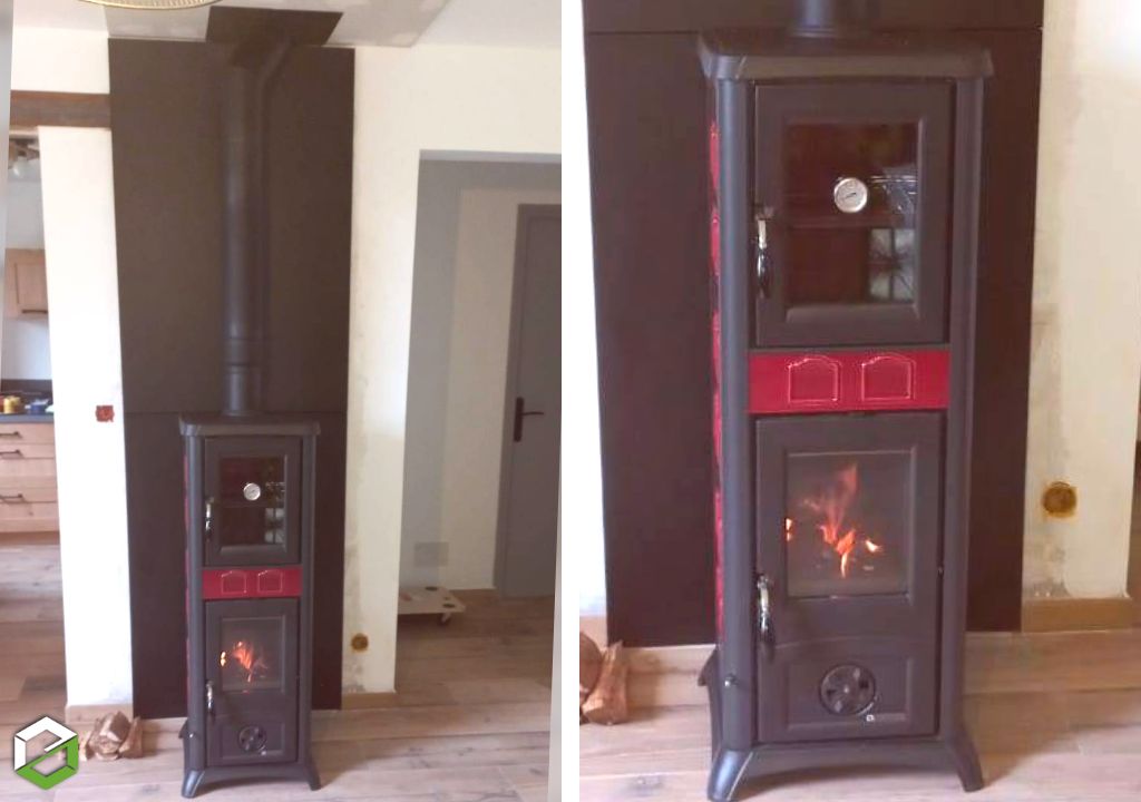 Consultez la chantier : installation d'un poêle à bois avec four et plaque de cuisson intégrés - eligible à ma prime renov