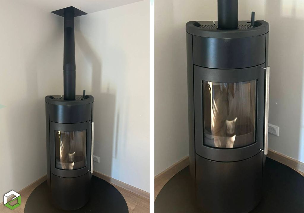 installation d'un poêle mixte nobis par une entreprise rge qualibois