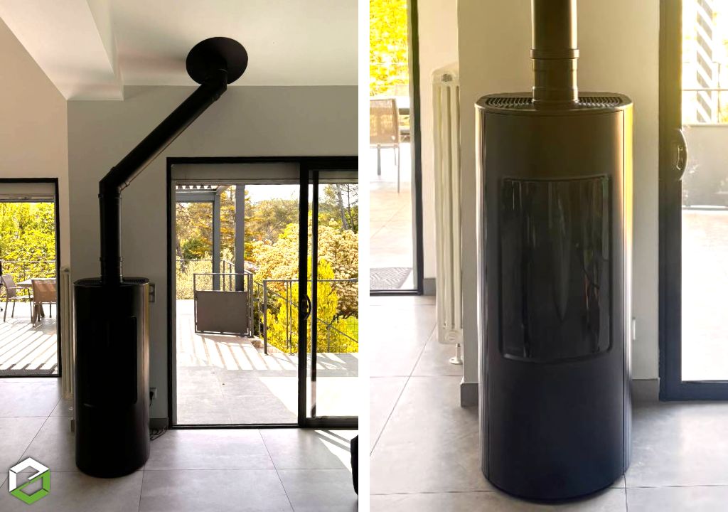 Installation d'un poêle Rika d'une puissance de 9 kW 