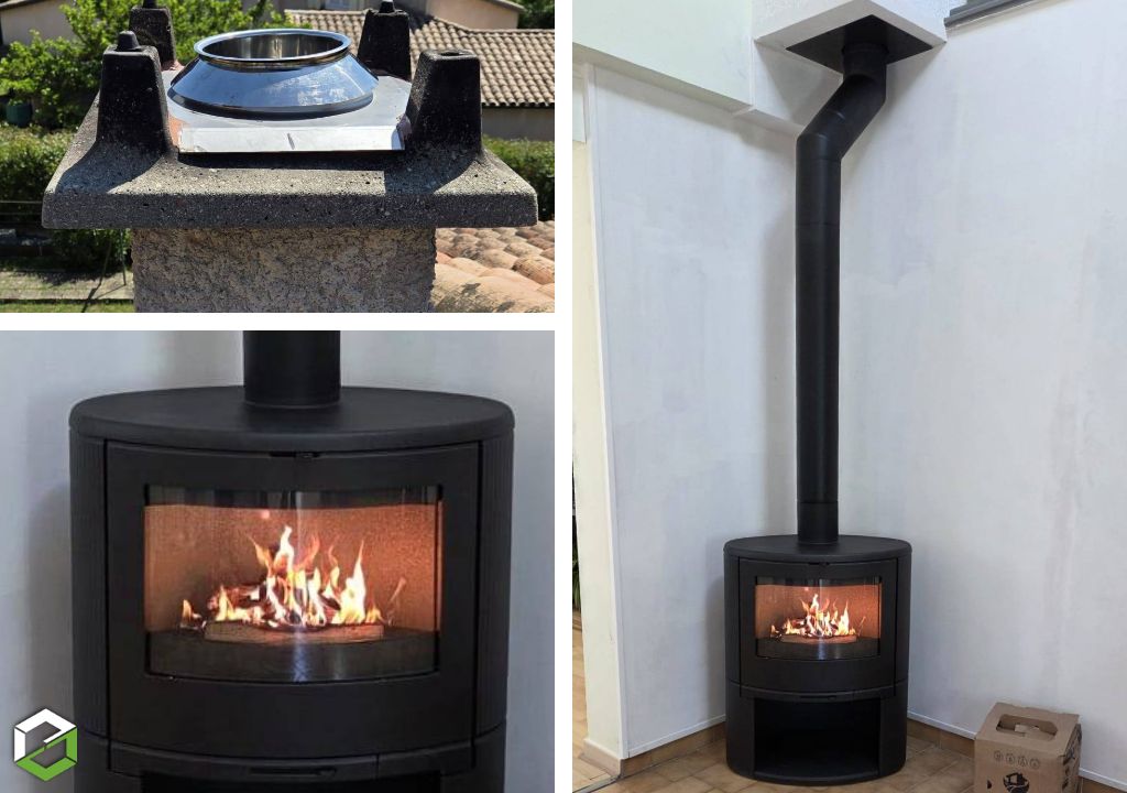 Remplacement d'une cheminée par un poêle Dovre - Entreprise Qualibois RGE