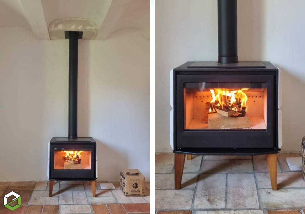 Installer un poêle à bois Lacunza avec des bûches de plus de 50 cm dans l'Hérault