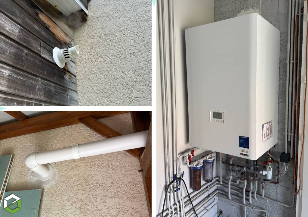 Consultez la chantier : installation d’une chaudière gaz à condensation frisquet