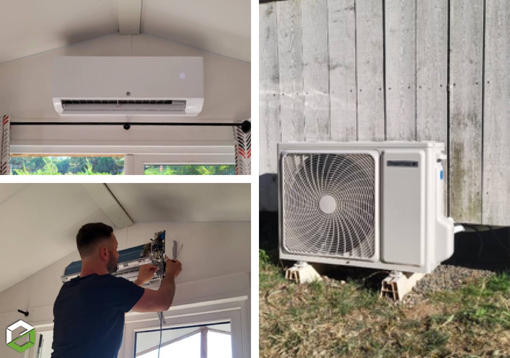 Installation d'une pompe à chaleur Thermor AIR AIR dans un camping - Entreprise RGE QualiPAC