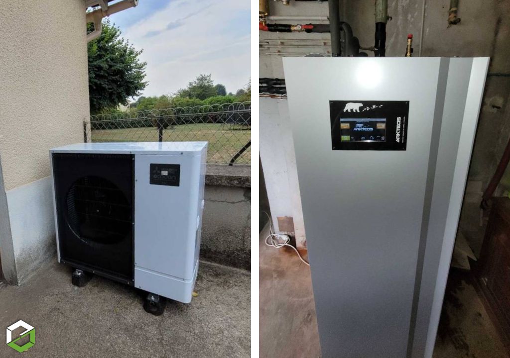 Installation d'une pompe à chaleur air eau Artkeos Timax 