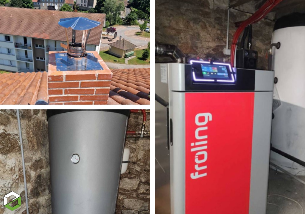 Installation d'une chaudière à bois Froling 15 kW et VMC Simple flux - RGE Qualibois & Ventilation