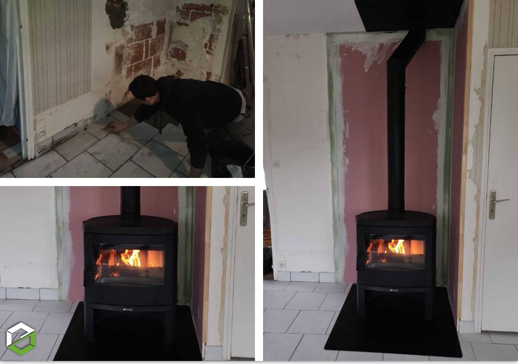 Installation d'un poêle à bûche - RGE Qualibois