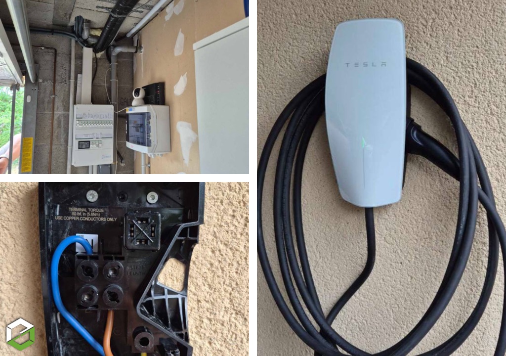 Installation d'une borne de recharge TESLA Wall Connector