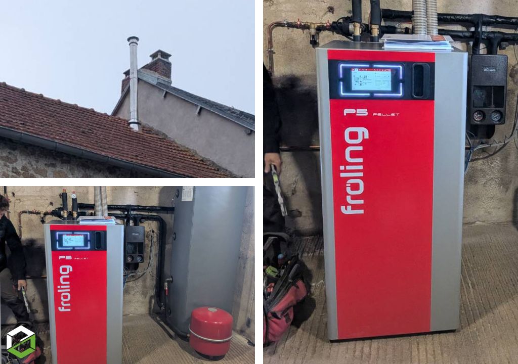 Installation d'une chaudière granulés Froling PE5 20kW par un installateur RGE Qualibois