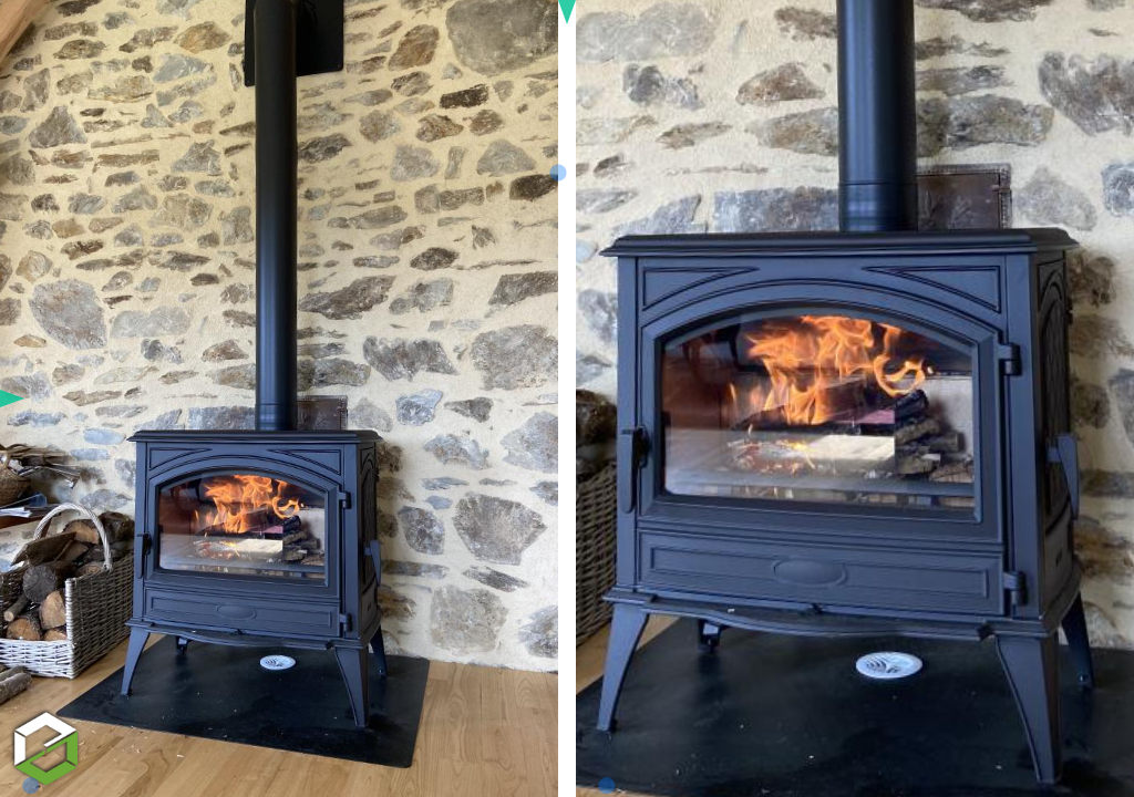 Installation d'un poêle à bois Dovre