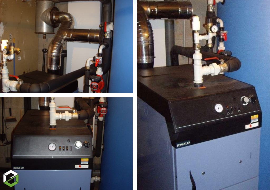Chauffage au bois > Réalisation d'une chaufferie à bois bûches HS FRANCE Bonus 30 - entreprise RGE QualiBois-Haute Vienne (87)