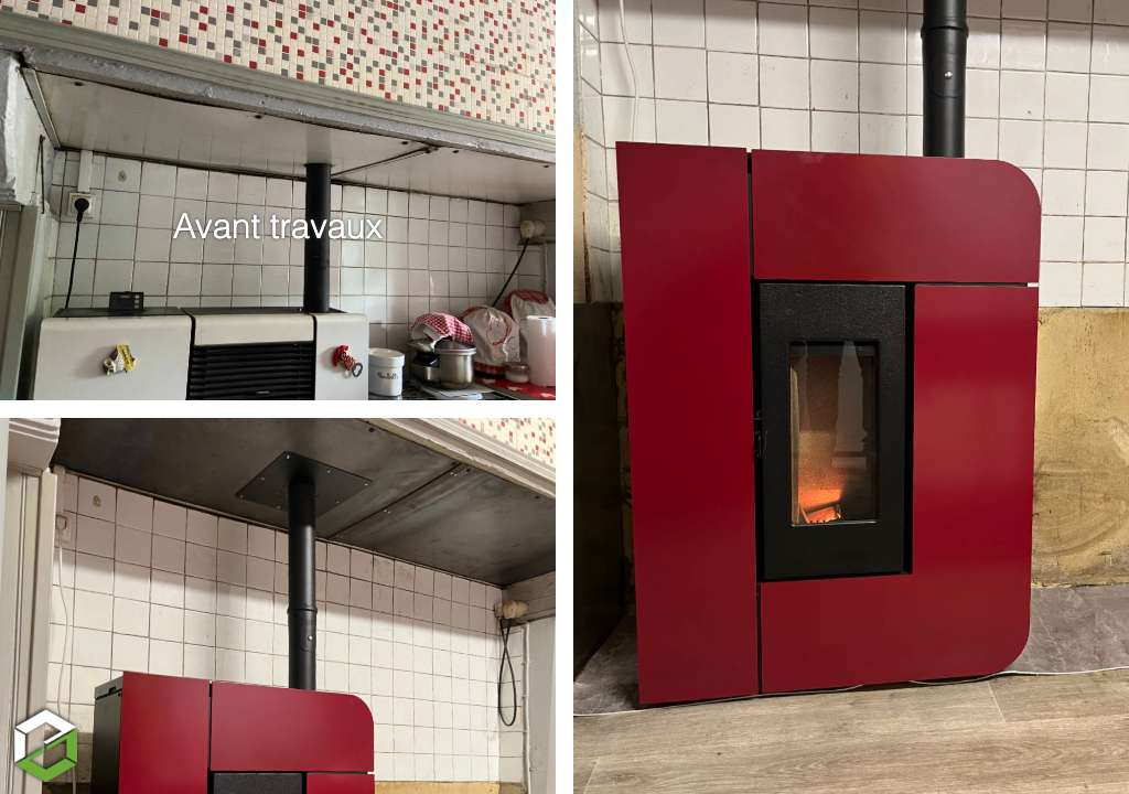 Ets Sardin Chauffage : Installation d'un poêle à granulés MCZ Aléa (artisan certifié RGE Qualibois)