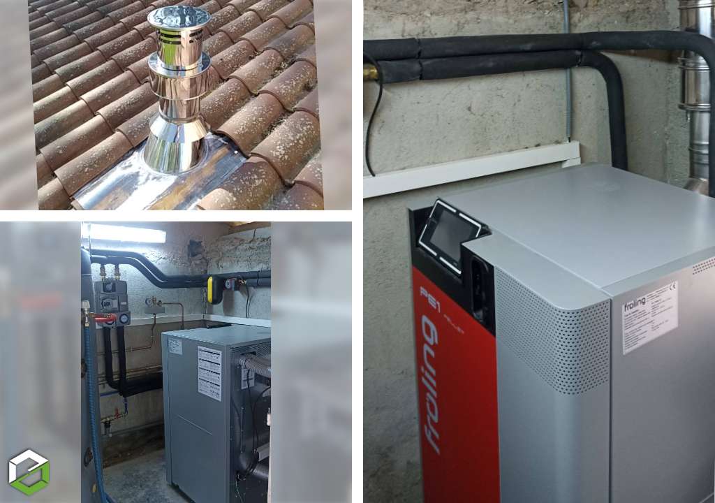 Installation d'une chaudière Froling à granulés de bois ventouse en remplacement d'une chaudière à fioul-Hautes Pyrénées (65)
