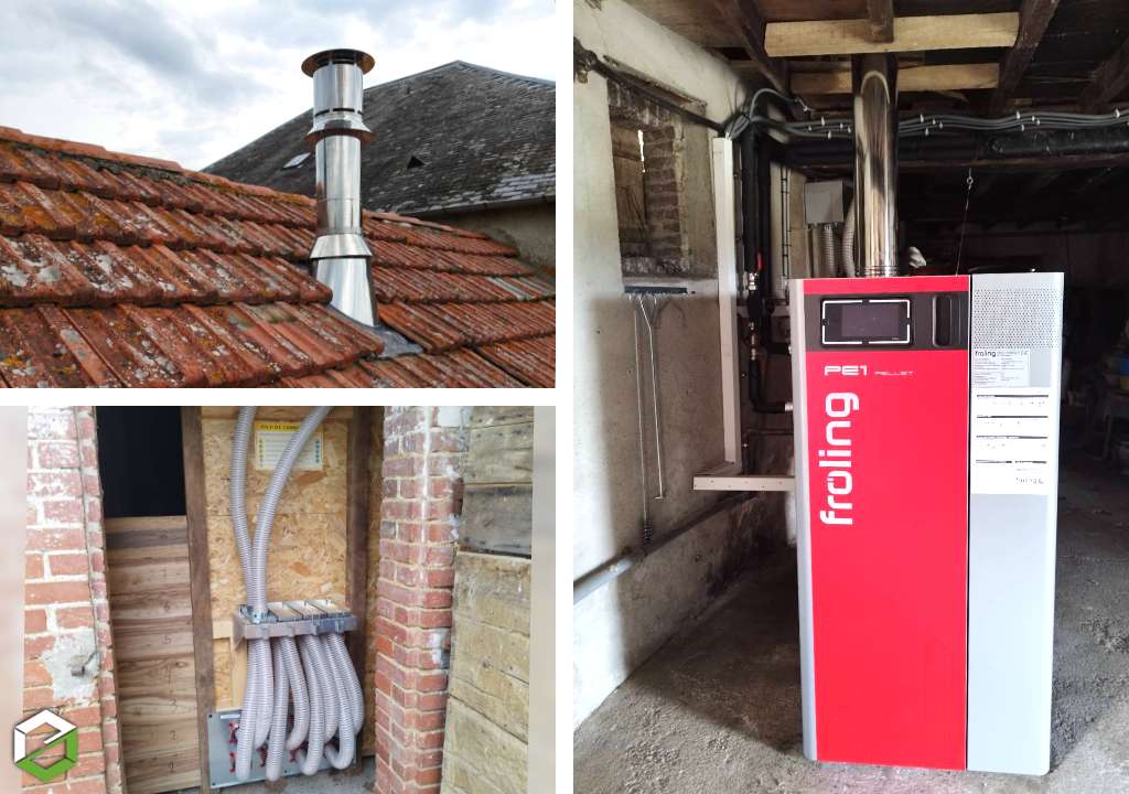 Remplacement d'une chaudière polycombustible par une chaudière à granulés de bois Froling - par entreprise RGE Qualibois-Landes (40)