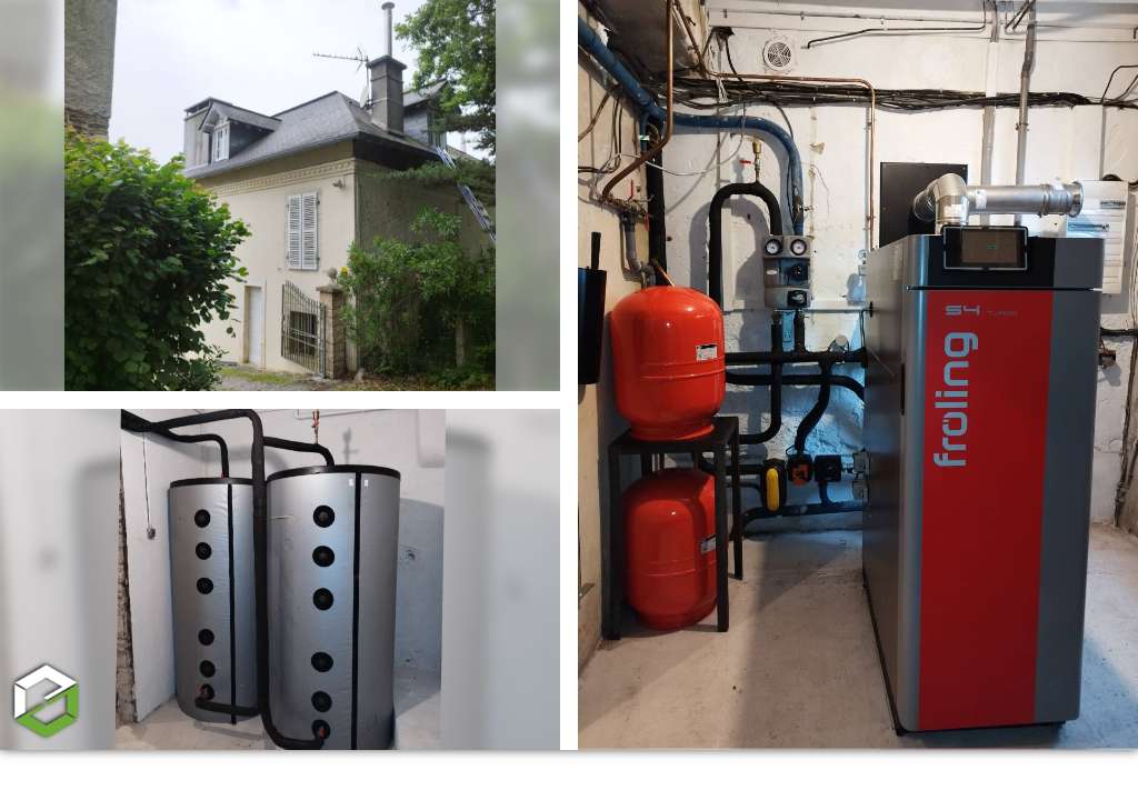 Installation d'une chaudière bûche Froling en remplacement d'une chaudière fioul - Entreprise RGE Qualibois-Pyrénées Atlantiques (64)