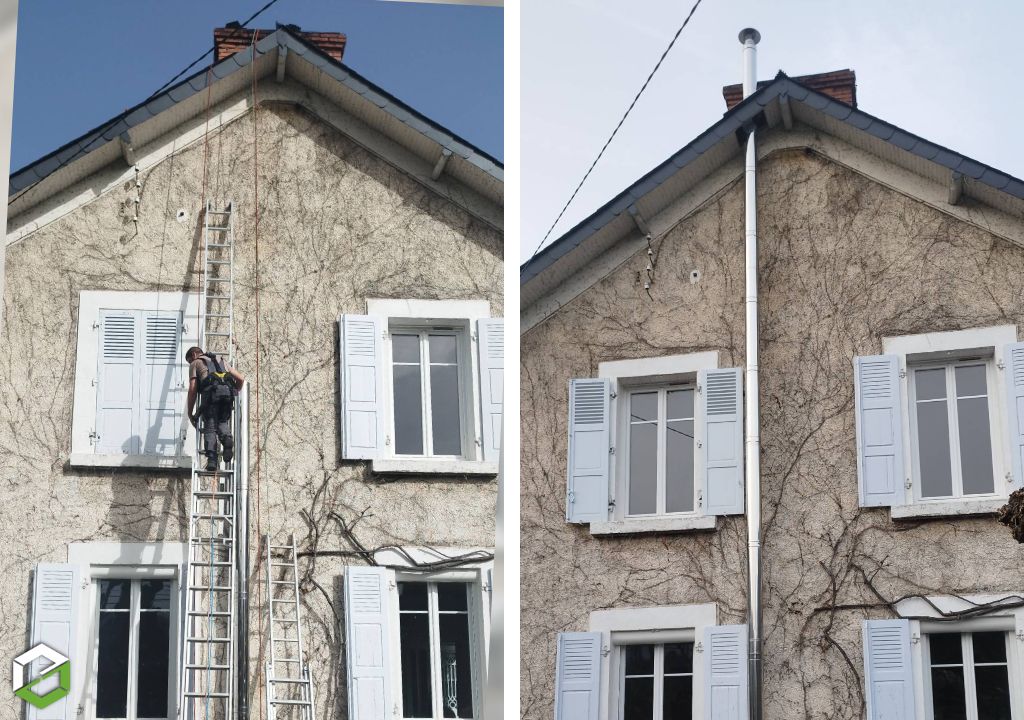 Création conduit de fumées extérieur isolé - Installateur RGE Qualibois-Hautes Pyrénées (65)