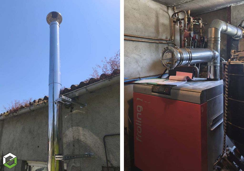 Réfection conduit de fumées non conforme par un installateur RGE Qualibois-Pyrénées Atlantiques (64)