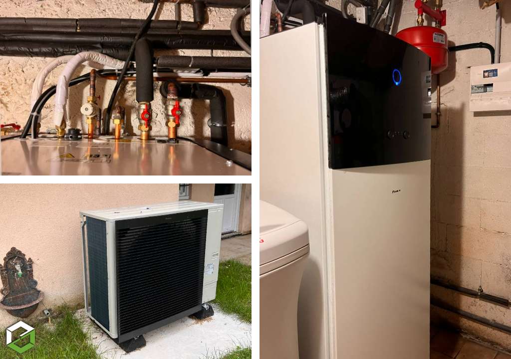 Installation d'une pompe à chaleur air/eau avec production d'eau chaude sanitaire DAIKIN