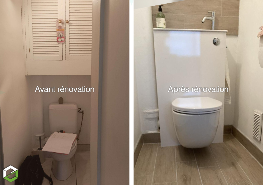 installation d'un wc suspendu avec lavabo incorpore de marque siamp