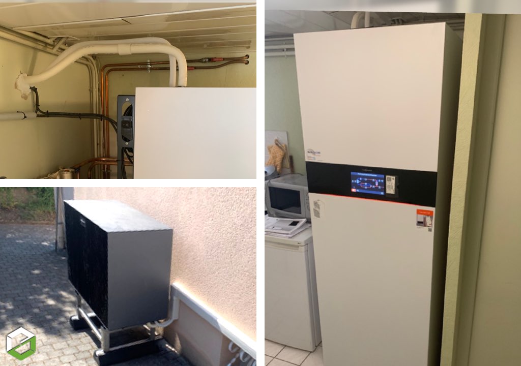 installation d'une pompe à chaleur (pac) air-eau viessmann 8kw en r32 - rge qualipac