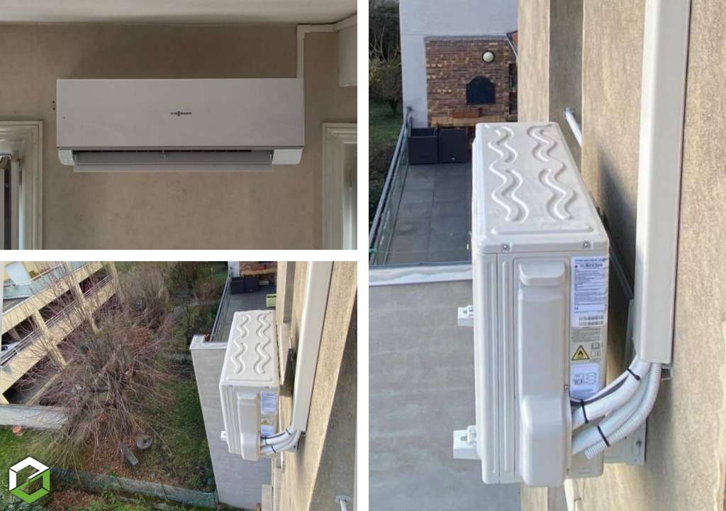 pose d'une pompe à chaleur air air viessmann vitoclima