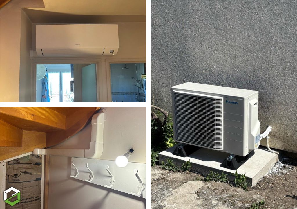 pose d'une pompe à chaleur air/air daikin entreprise rge qualipac