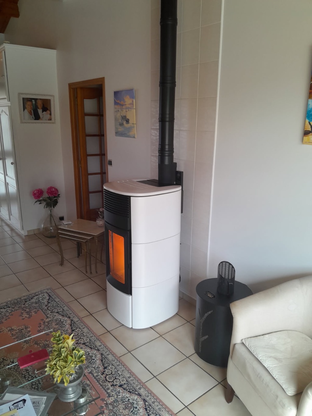 Installation poêle à granulés MCZ en remplacement d'un foyer ouvert -Entreprise rge